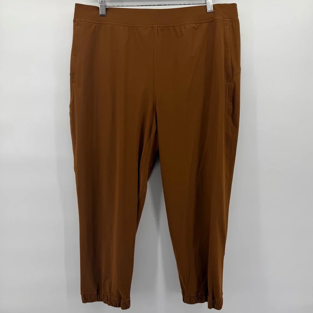 Lululemon Adapted State Jogger Women 14 Brown High-Rise Zipper Cuff W6BZ2S